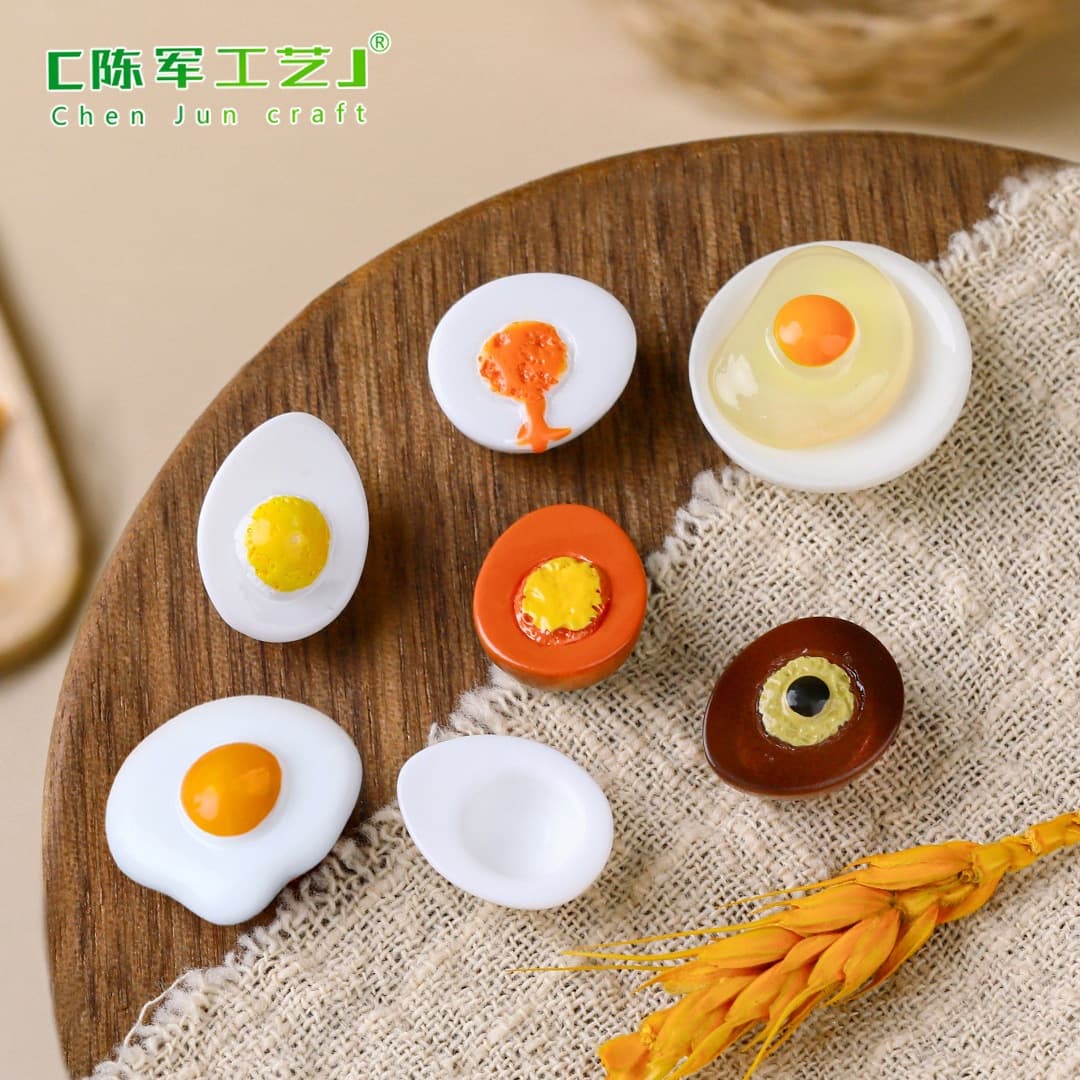 Creative realistic eggs, tea eggs, poached eggs, DIY toys, dollhouse decorations, accessories, miniature figurines