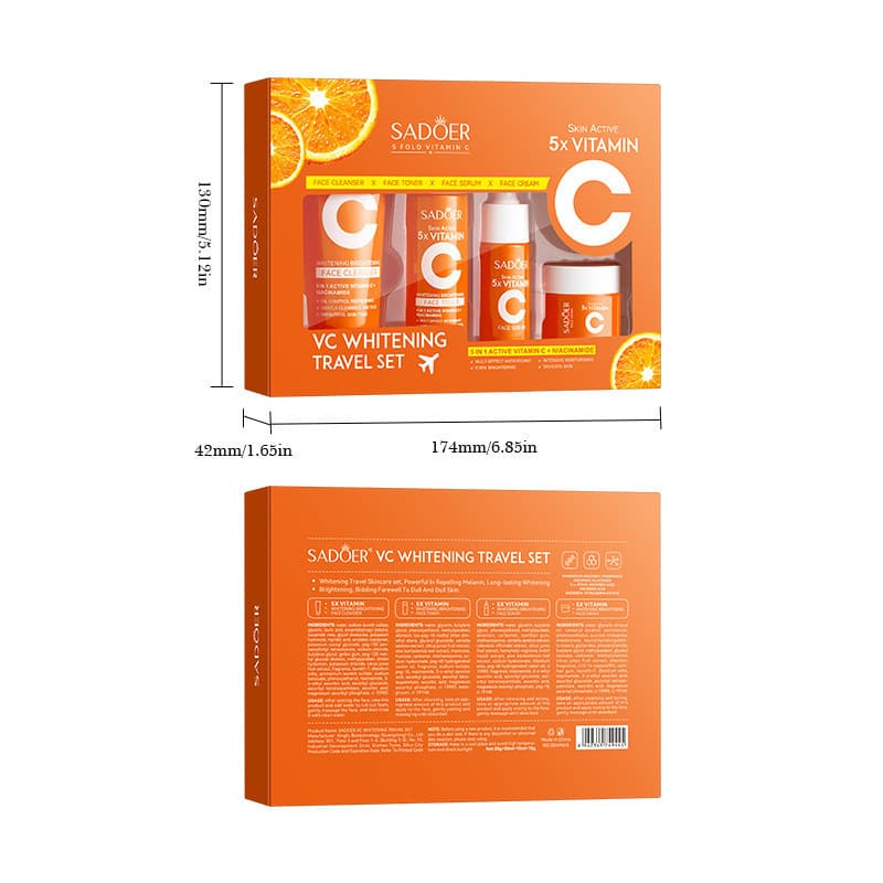 SADOER Five Vitamin C Moisturizing Travel Cleansing Brightening Set