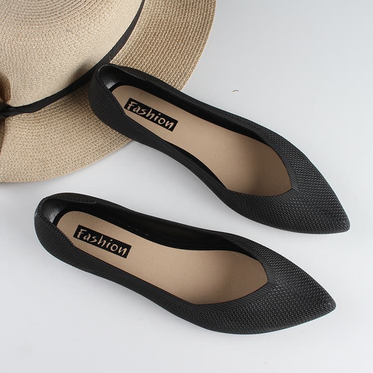 Helisha New Summer Pointed Toe Sandals Closed Toe Women's Fashion Flat Solid Color Casual Outerwear Shallow Mouth Single Shoes Women's Shoes