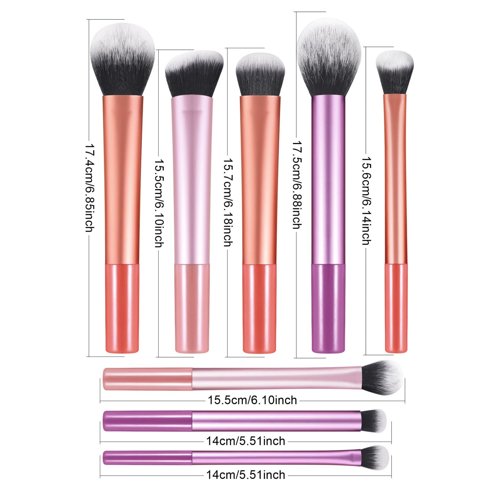 Single 4 6 8-Piece Long Tube Makeup Brush Set Contour Powder Eyebrow Eyeshadow Brush