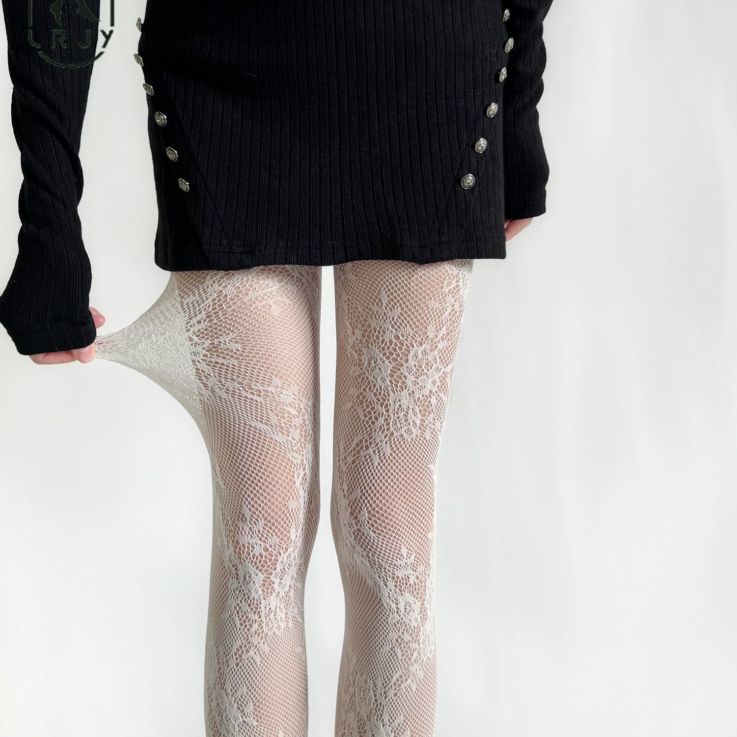 Floral Jacquard Fishnet Socks with Lace Hollow-Out Design, Vintage Style, Thin Style, Foot-Covering Socks, Hollow-Out Fishnet Socks, Trendy on Instagram