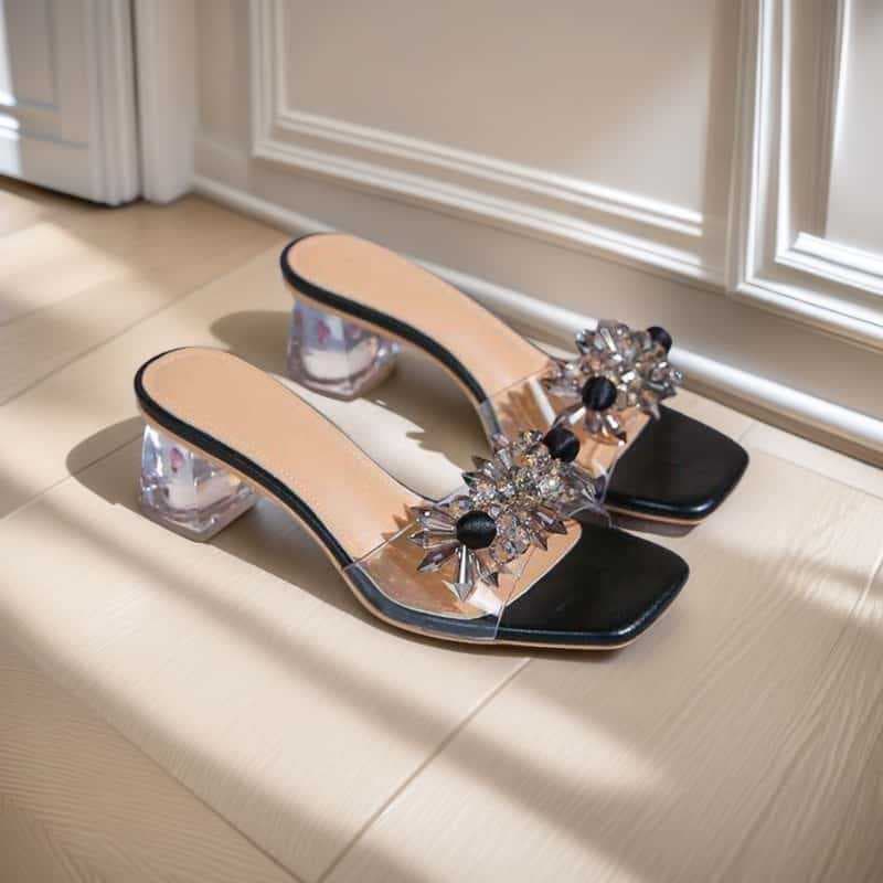 New wedding sandals with floral decorations, handmade fashionable DIY shoelaces, imitation crystal shoe buckles and accessories