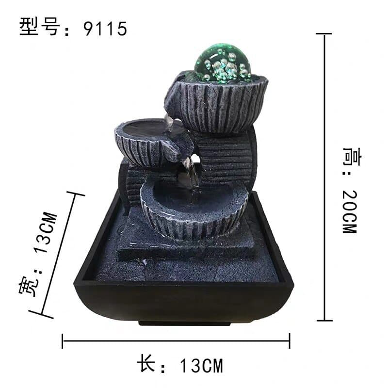 Office Decorative Ornament Tea Table Flowing Water Fortune Simple Living Room Fountain Feng Shui Ball TV Cabinet Opening Gift