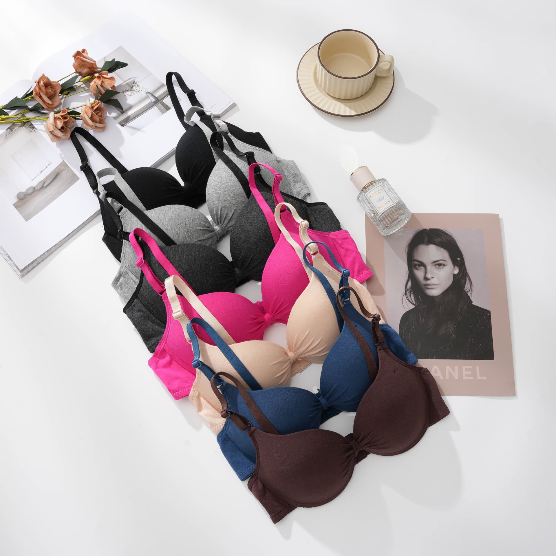 Factory Direct Southeast Asia Push Up Fashion Women's Bra, Breathable Smooth Multi-Color Sexy Underwire Bra for Cross-Border
