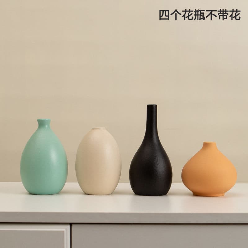 Home Decor Ceramic Small Vase Creative Simple Dried Flower Arrangement Living Room TV Stand Nordic Style Ornament