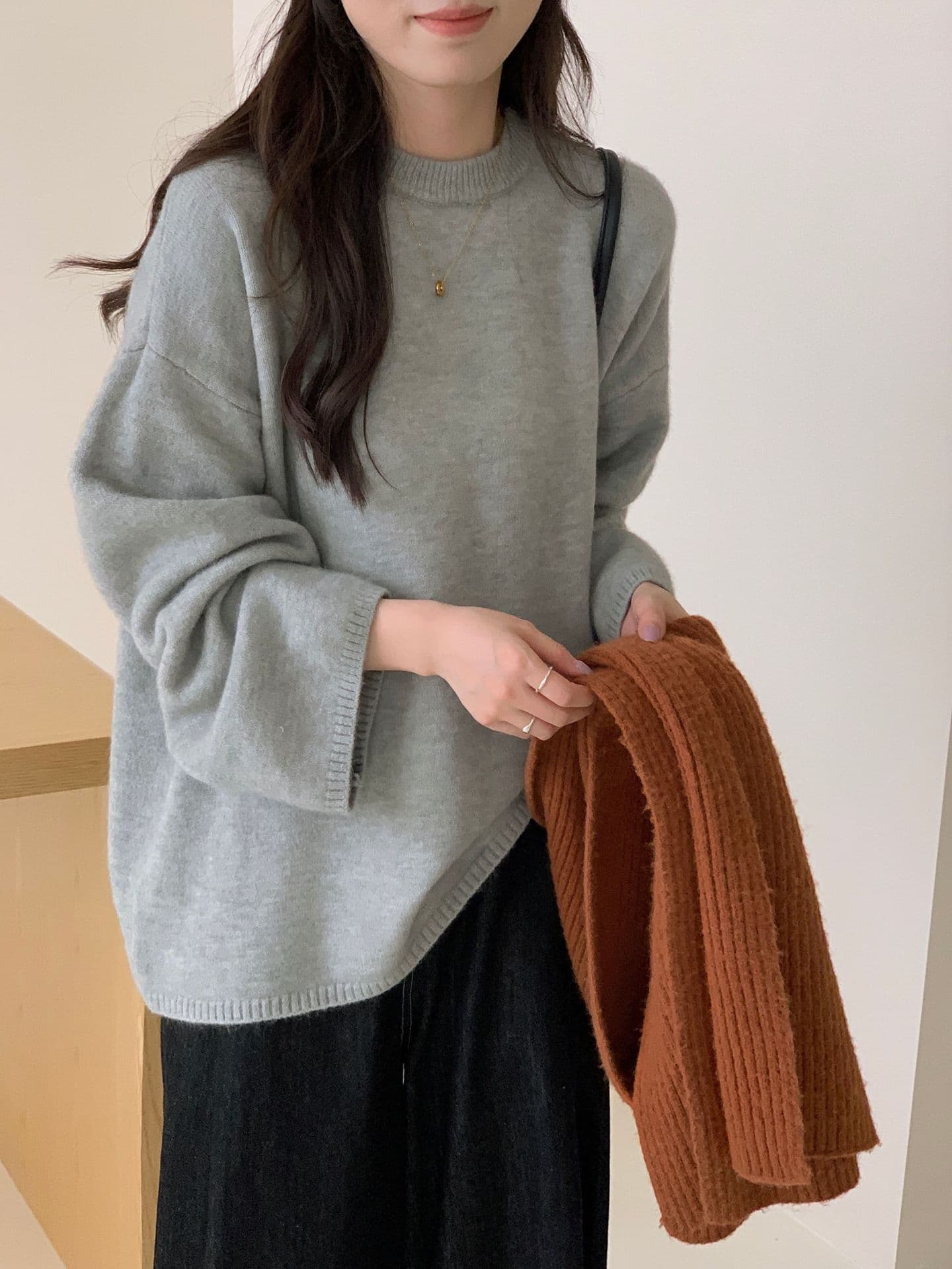 Central Asia Cross-Border Exclusive Long-Sleeve Round Neck Knit Sweater, Autumn/Winter Loose Relaxed Style Pullover for Women, Kazakhstan