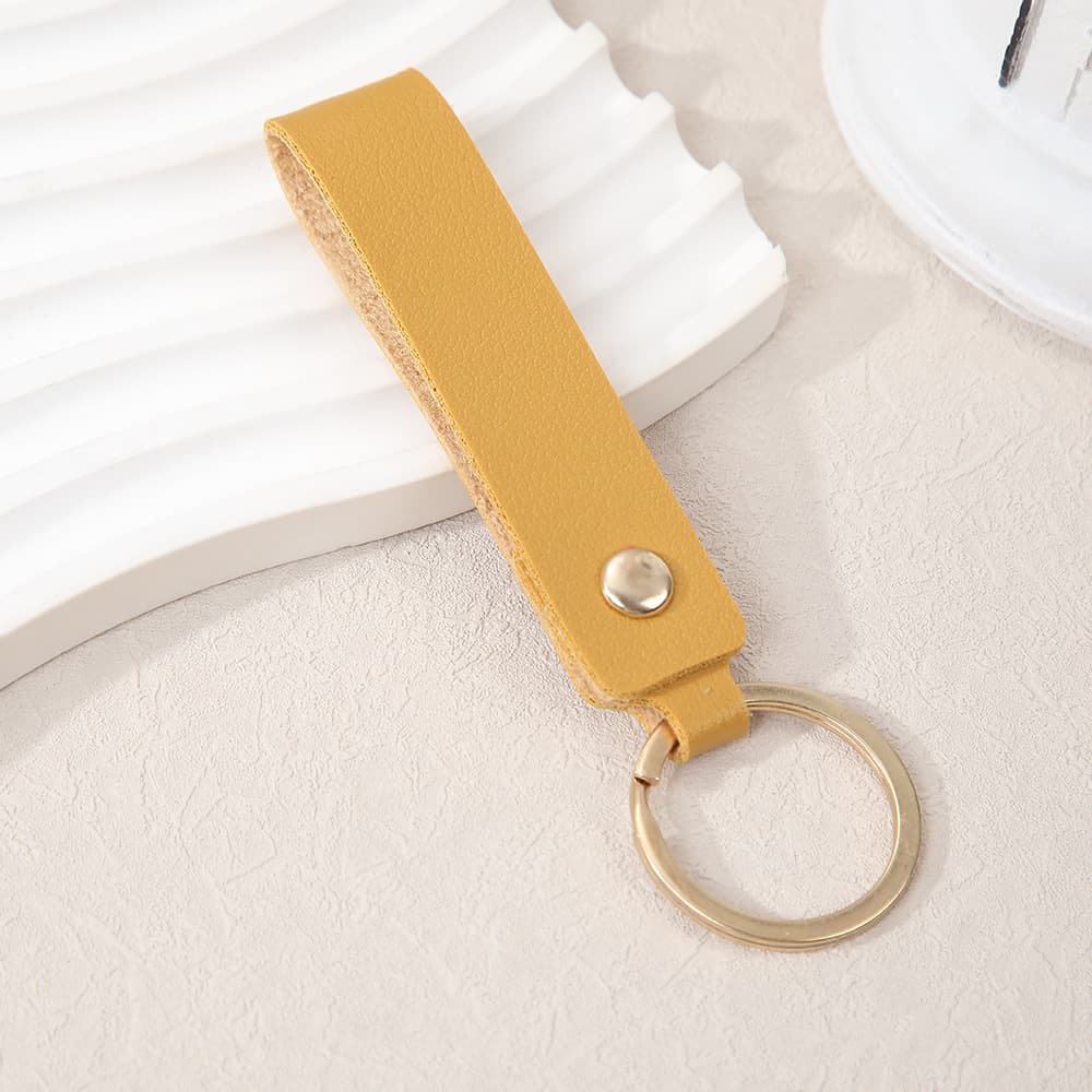 PU Leather Key Simple Solid Color Keychain DIY Bag Key Holder
