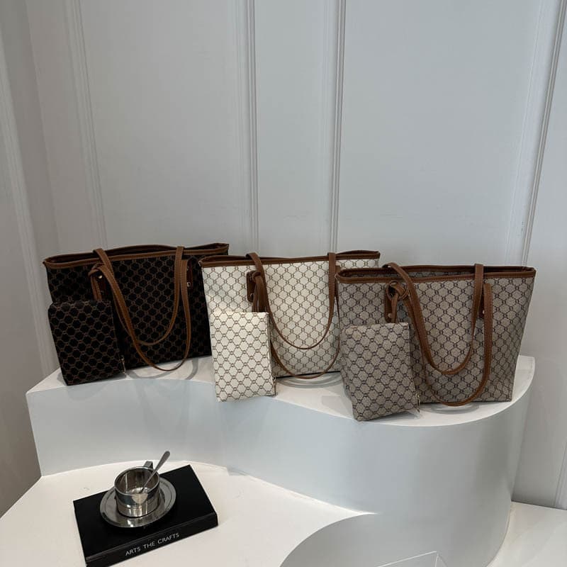 Cross-border Trend 2025 Summer New Women's Multi-layer Large Capacity Shoulder Crossbody Bag Textured Commuter Tote