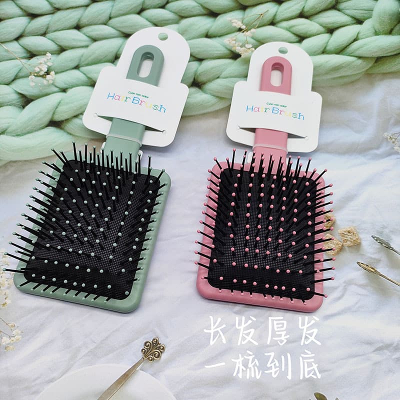Cute macaron-colored curling hairbrush, home use, student dormitory, fluffy plastic air cushion massage hairbrush