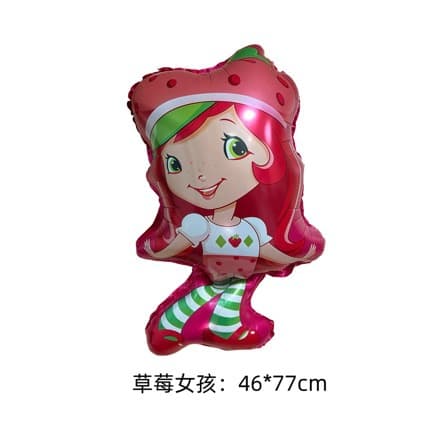 New Strawberry Girl Strawberry Bear Kids Birthday Scene Decoration Girl Theme Party Aluminum Foil Balloon
