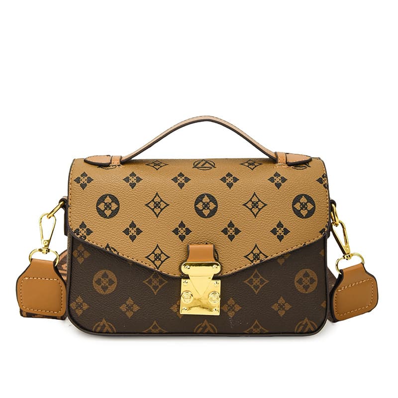 Cross-border retro women's bag 2026 new trendy color-blocked print small square bag with a high-end feel, fashionable commuter crossbody bag