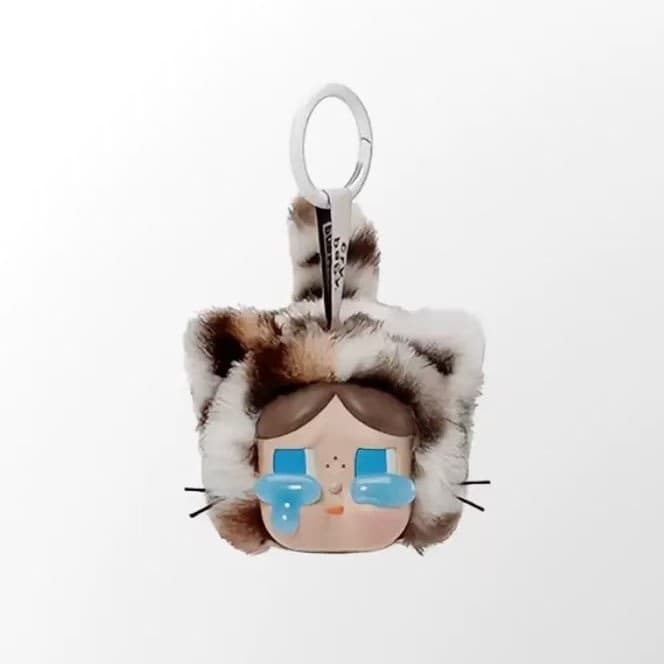 Factory POPMART Leopard Cat Series Plush Doll Keychain Car Bag Keychain