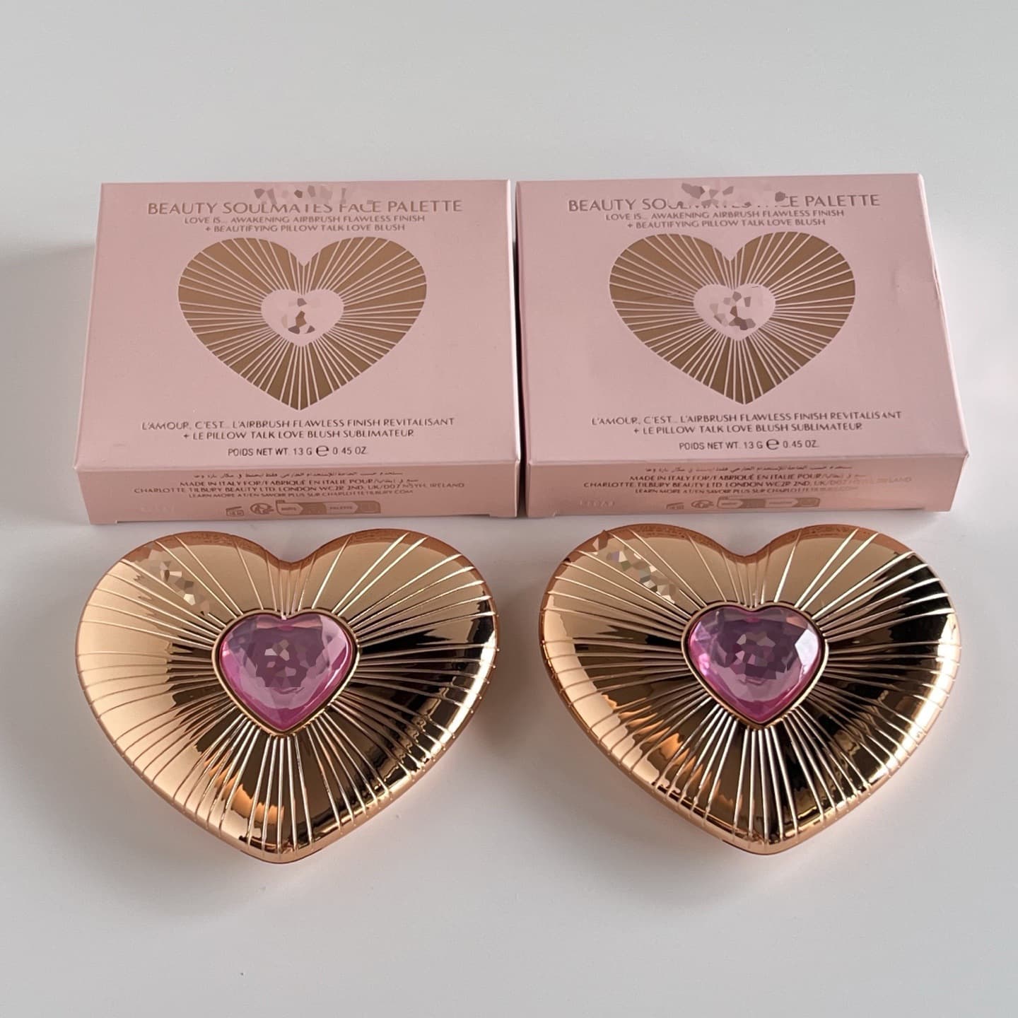 C Brand Heart Two-Color Blush Palette Matte Brightening Portable 13g