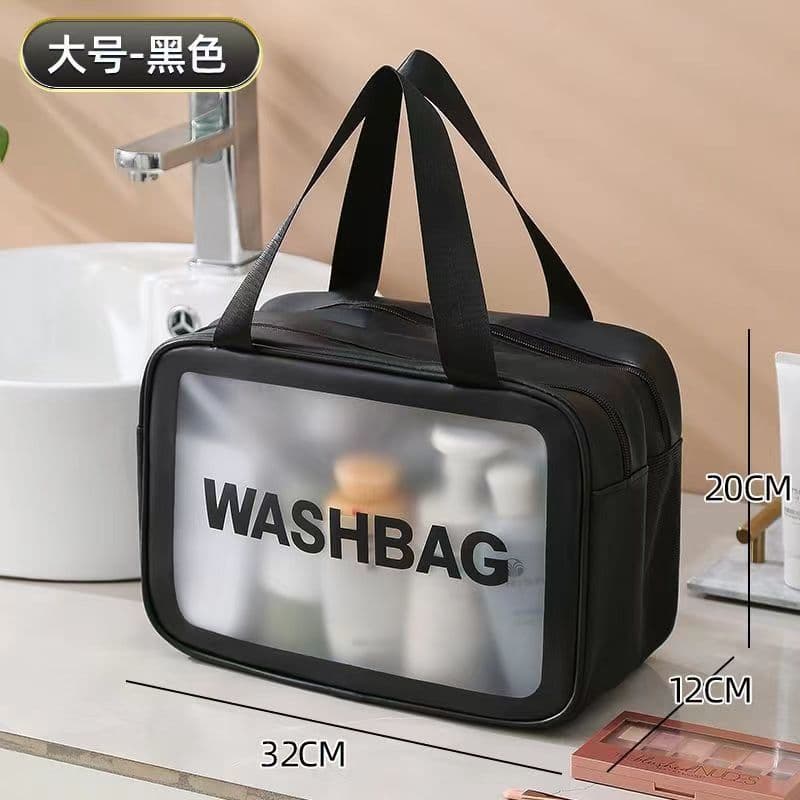 New Style Dry and Wet Separation Cosmetic Bag, Large Capacity, Double-Layer Waterproof Frosted Toiletries and Skin Care Product Travel Storage Bag