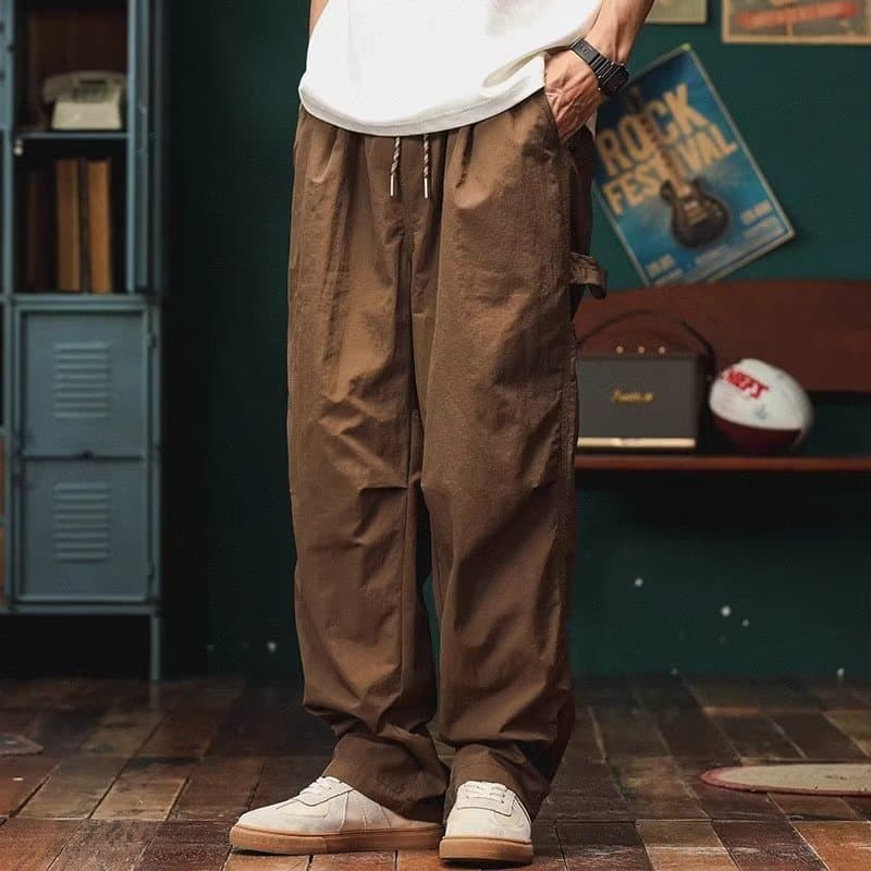 Cross-border Factory Direct Sales Trendy Brand Cargo Pants for Men, Water-Repellent Parachute Pants, Autumn Straight-Leg Casual Long Pants