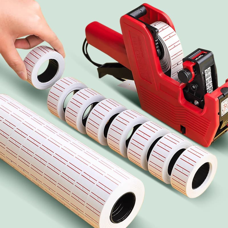 Roll Label Paper for Supermarket Price Labeling Machine Single Row Handwriting Price Tags Wholesale