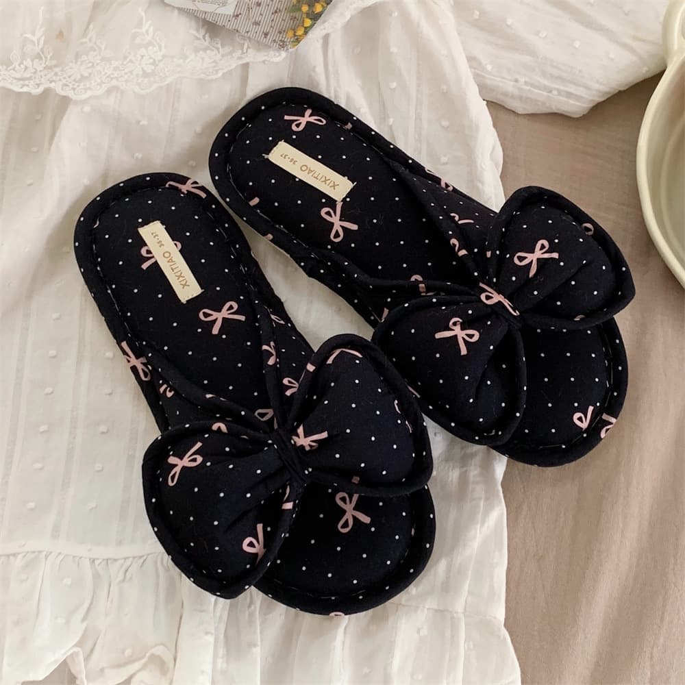 All-Season Cotton and Linen Floor Shoes, New Spring and Autumn Models for Women, Korean-Style Bow Linen Slippers, Summer Linen Slippers