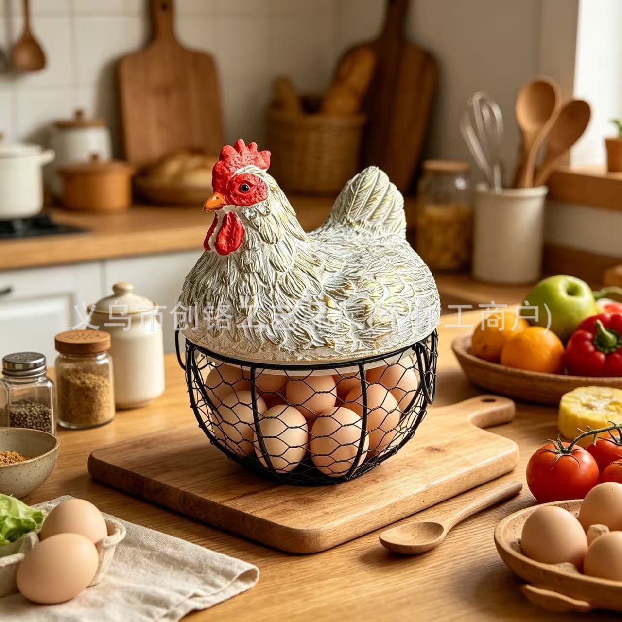 New Cross-Border Product Chicken Egg Storage Basket Hen Organizer Basket Egg Basket Kitchen Decoration