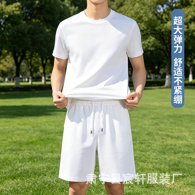 Summer Cool Quick-Dry Sorona Men's Set Slim Fit Wrinkle-Resistant 5-Inch Shorts
