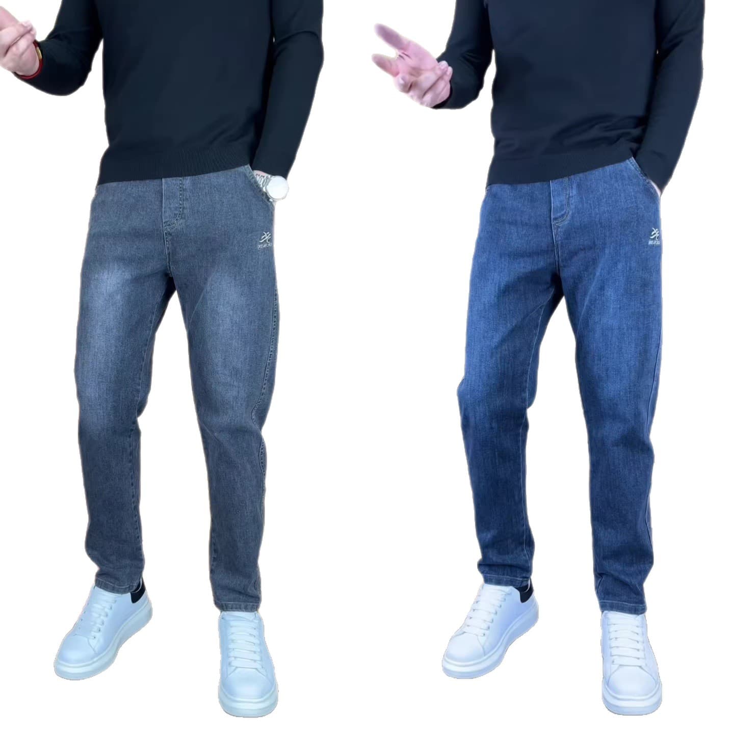 2026 Spring New Arrival Men's Jeans Casual Long Pants Elastic Waist Fashionable Trendy Simple Versatile Straight Leg Pants