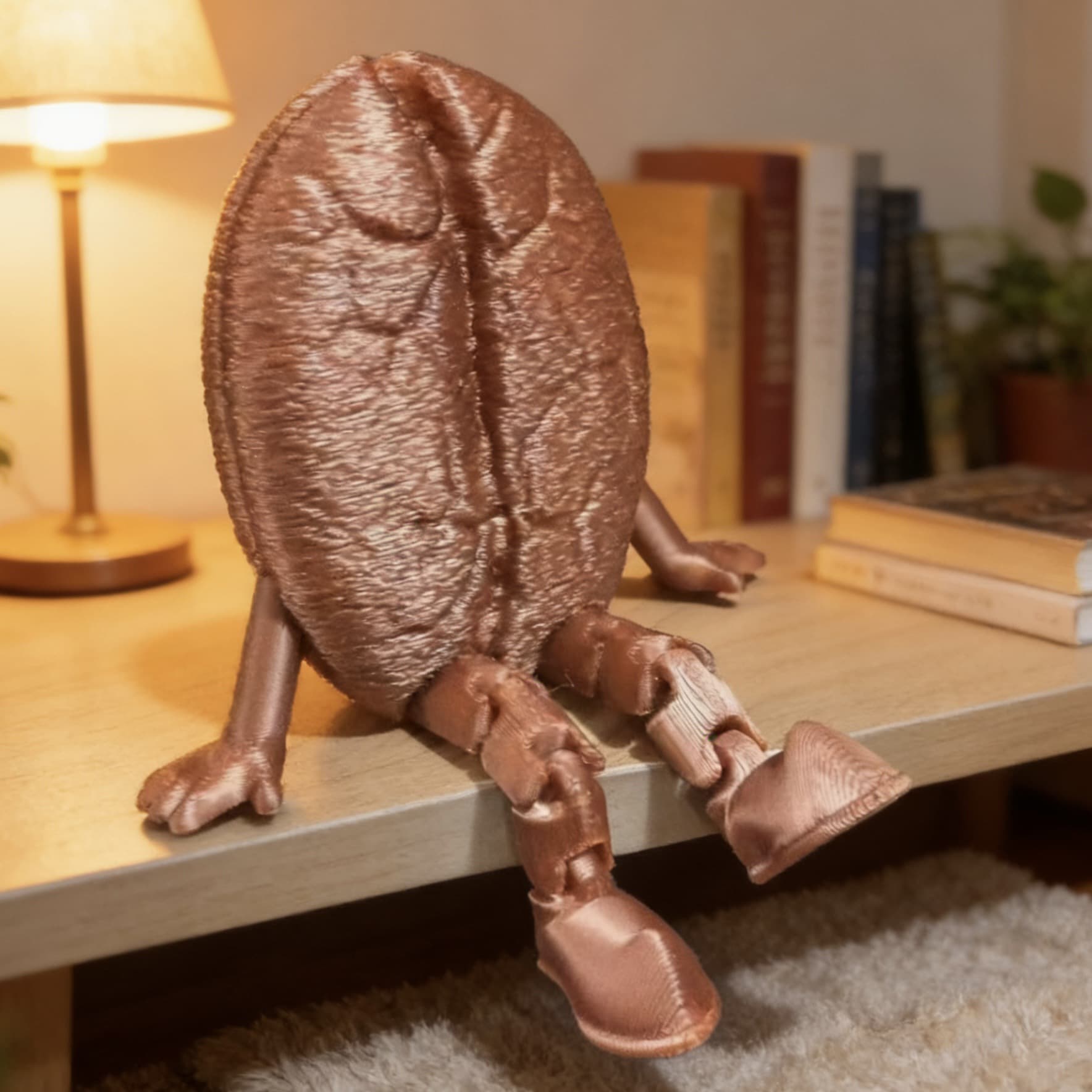 3D Printed Coffee Buddy Office Desk Figurine Coffee Bean Cup Corner Mini Statue Coffee Buddy Ornament