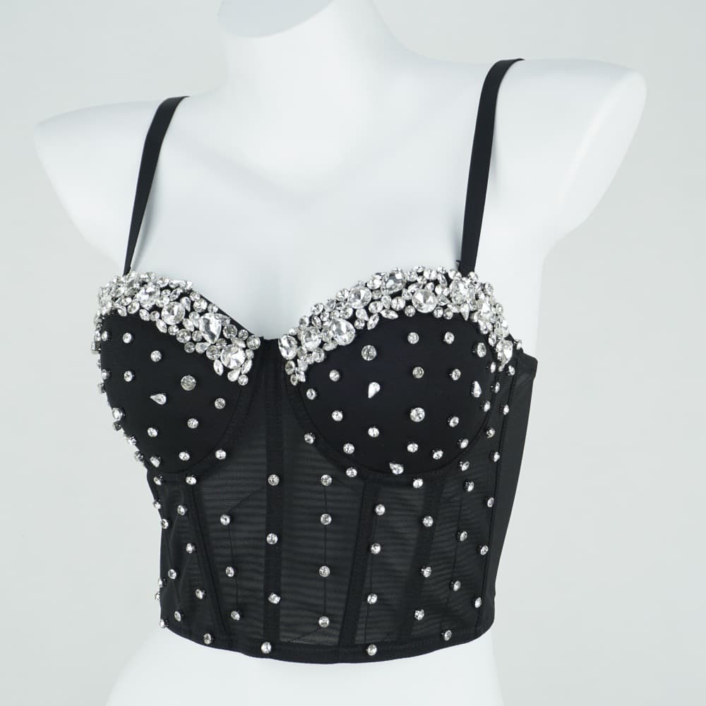 Europe and the United States cross-border foreign trade rhinestone beautiful back tube top wear camisole fishbone corset