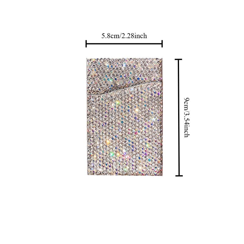 Light Luxury Creative Rhinestone Women's Cigarette Case with Diamond Windproof Electronic Lighter Set Gift Box