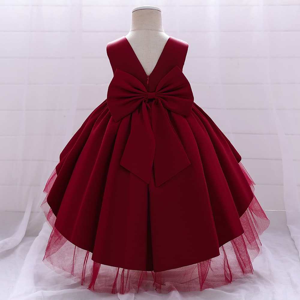 2026 New European and American Style Girls' Dress - Patchwork Swallowtail Dress Princess Dress for Toddlers and Babies (100 Days and First Birthdays)
