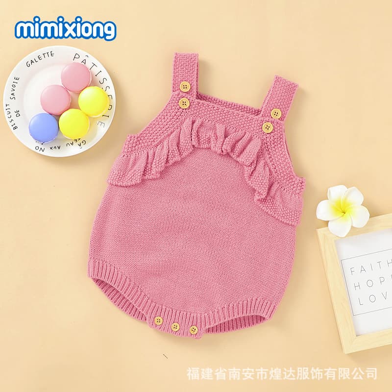 Ins Hot Sale Autumn Winter New Baby Solid Camisole Bodysuit Romper