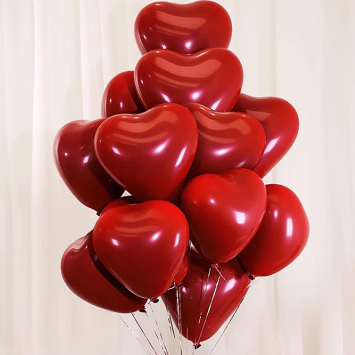 30 Pieces Valentine Double Layer Red Glitter Latex Balloons Wedding Birthday Party Set