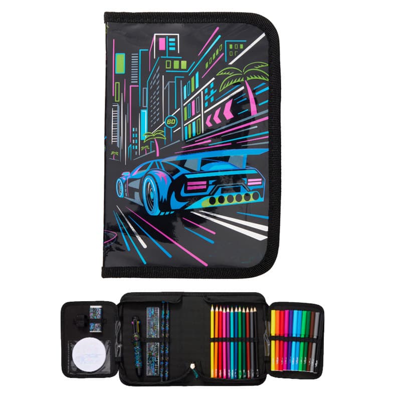 Australian Smiggle Backpack with Pull-Along Wheels, Children's Outdoor Casual Backpack, Black Palm Tree Racing Set Series