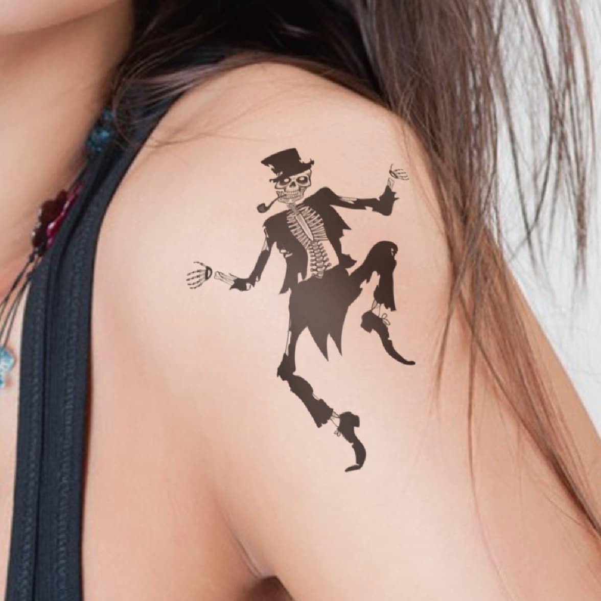 Wholesale Stock DIY Black Tattoo Stickers for Foreign Trade, Personalized European and American Graffiti Indian Bow and Arrow Pistol Tattoo Stickers
