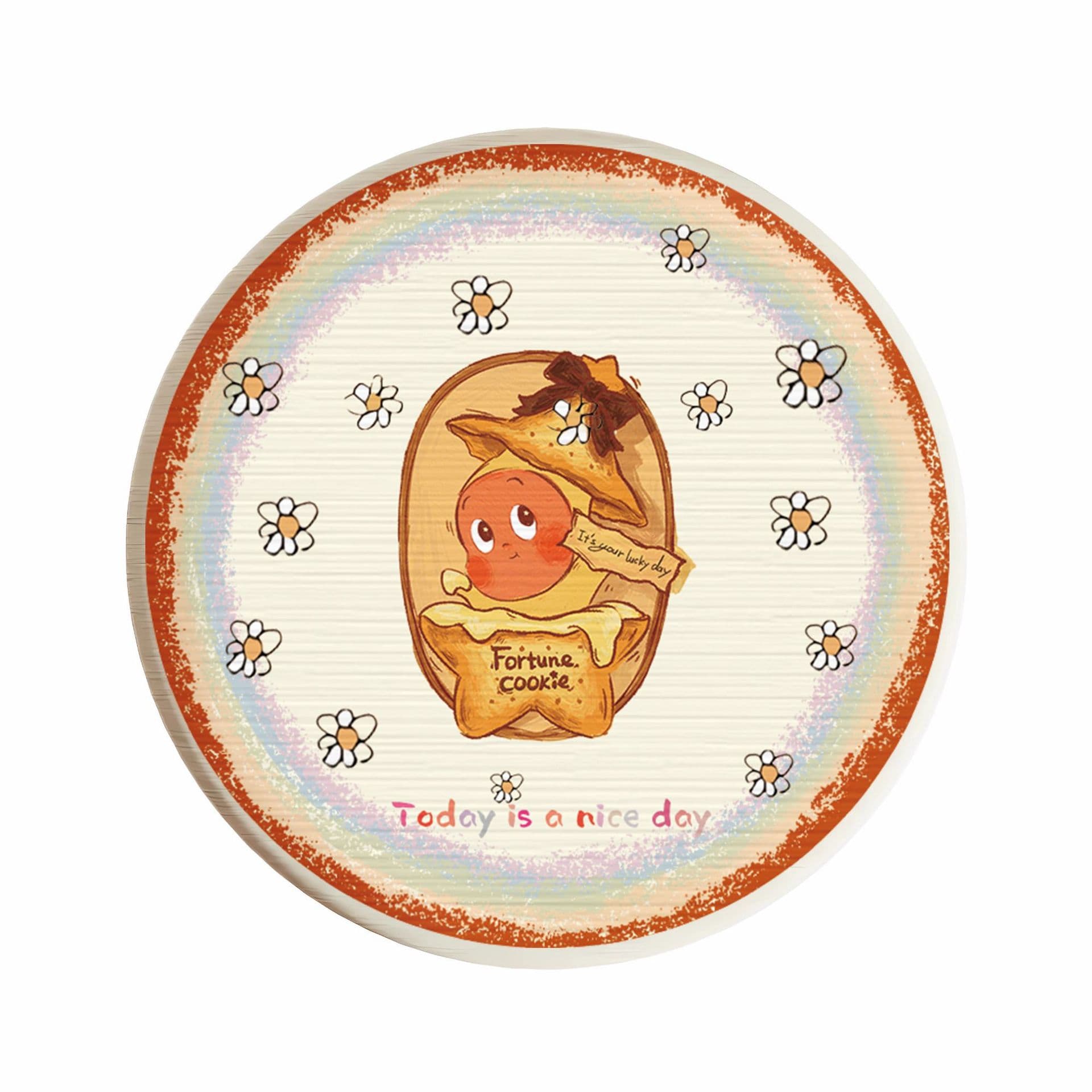 Cartoon Office Coffee Coaster Desktop Mat Round Cup Mat Diatom Mud Absorbent Pad Quick-Dry Tabletop