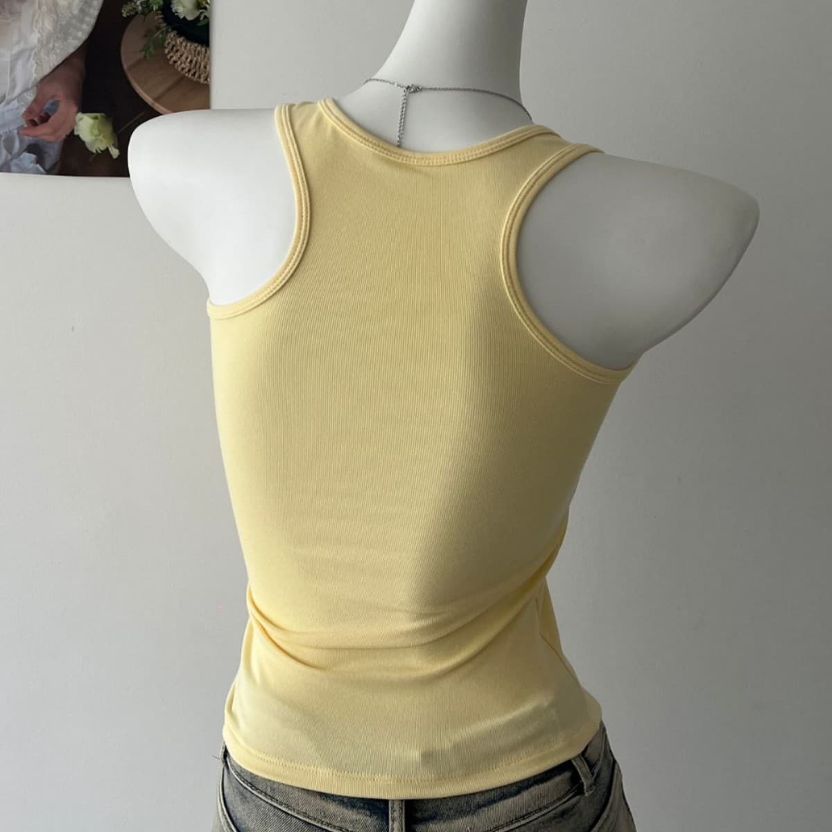 2025 Summer New Style American Letter Print Spicy Girl Sleeveless Top Women's Slim Fit Tank Top with Chest Pads