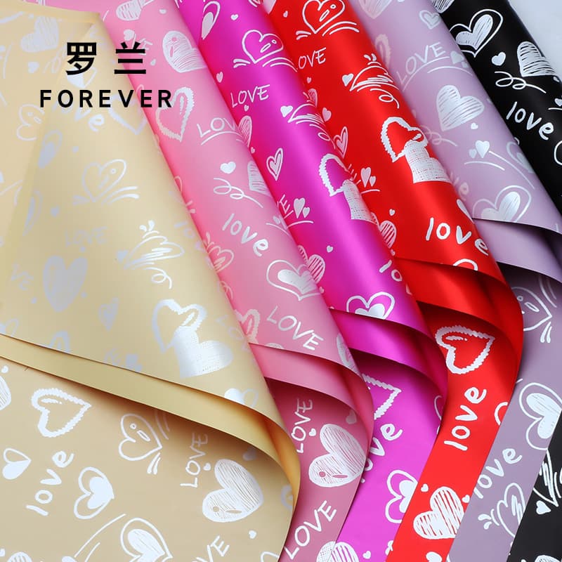 Roland Falling in Love Floral Wrapping Paper Cross-border Trade Gift Bouquet Wrapping Paper Flower Shop Floral Paper