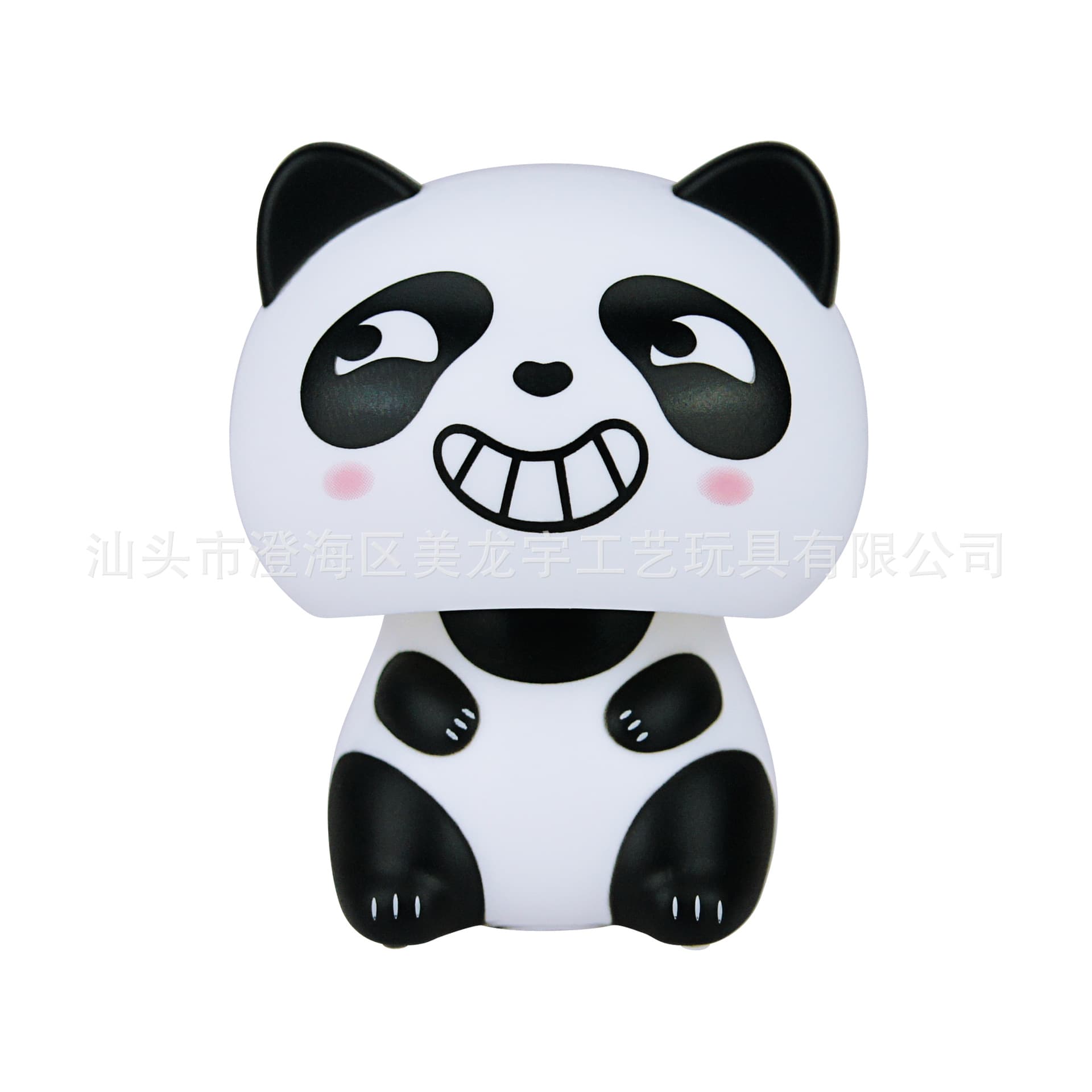 2-inch Cute Mini Nodding Panda Solar Lucky Cat Desktop Ornament Car Decoration Craft
