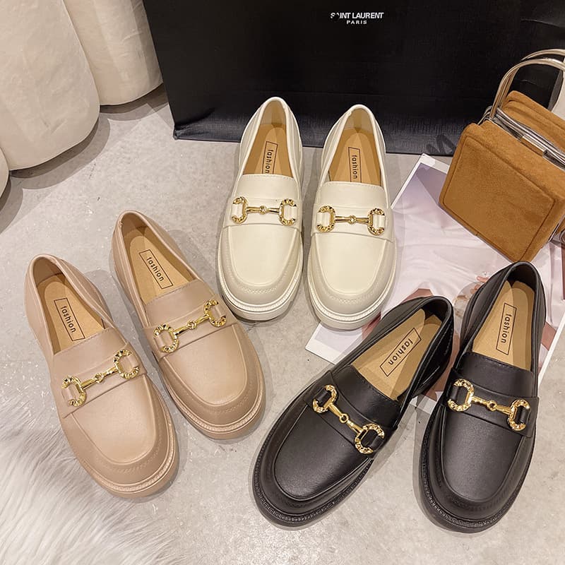 Women's 2025 New Spring and Autumn Japanese Style Thick-Soled Slip-On Loafers, British Style Retro Wholesale Available