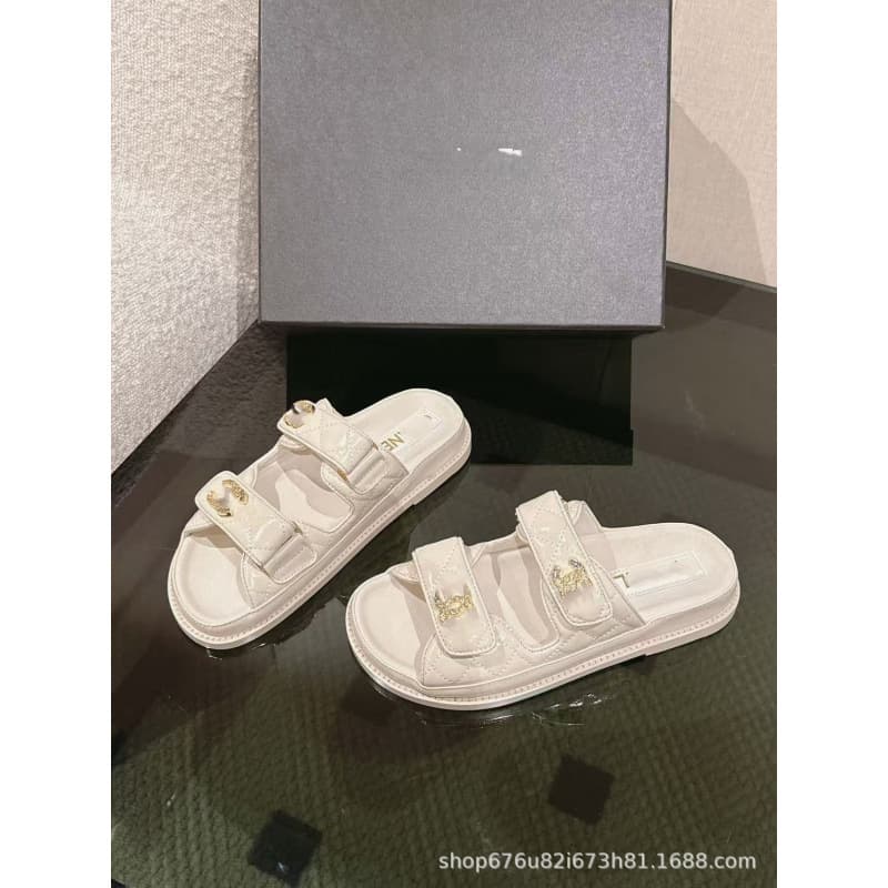 European Style 2024 Spring Velcro Genuine Leather Strappy Sandals, Casual Beach Sandals with Platform Sole