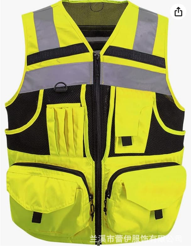 Reflective fan vest, safety vest, sanitation worker uniform, breathable mesh fan work reflective vest