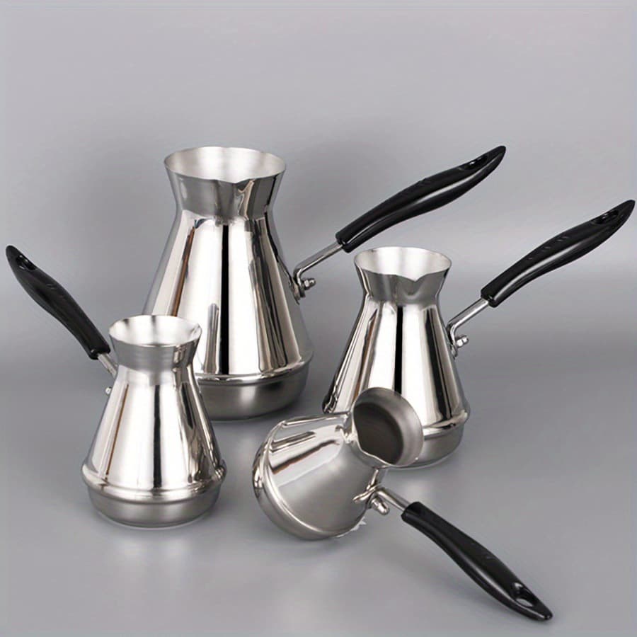 Outdoor Turkish Stainless Steel Coffee Pot Cone Milk Cup European-Style Hand Pour Coffee Maker Long Handle Coffee Tool Latte Art Cup