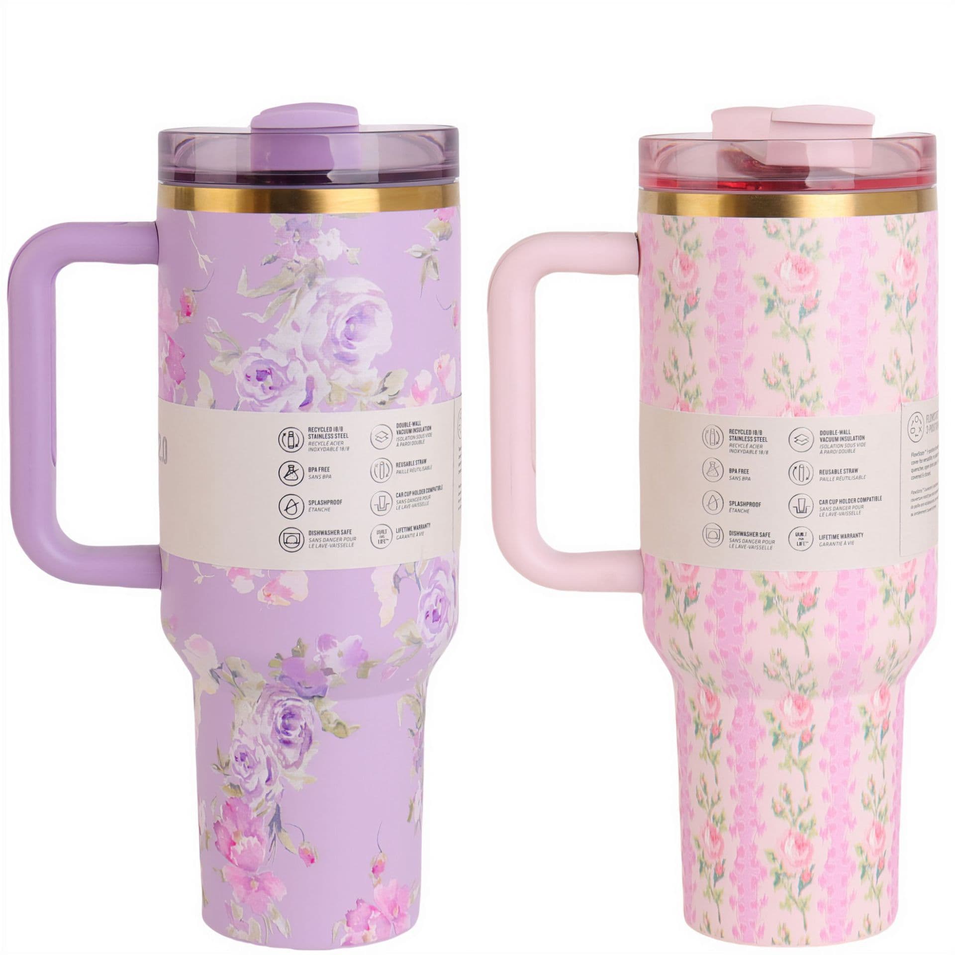 Amazon eBay Hot Selling Stanley Compatible 2nd Gen 40OZ Car Insulated Mug Ice Tumbler In Stock Stan Portable