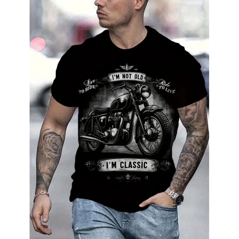 Tk Lazada Cross-Border Summer New Short-Sleeved T-Shirt Cross-Border Men's Printed Round-Neck Top with 3D Effect Clothing