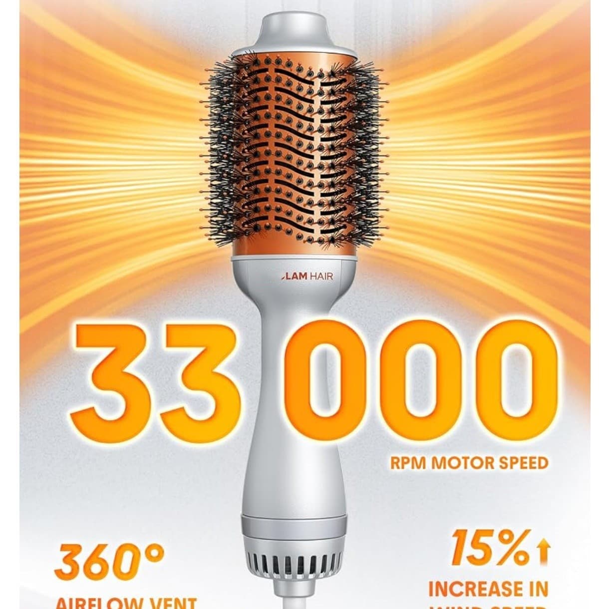 Amazon Hot Selling Hot Air Brush Negative Ion Hair Dryer Brush Straight and Curl 2-in-1 Curling Iron 3-in-1 Hot Air Brush Gift
