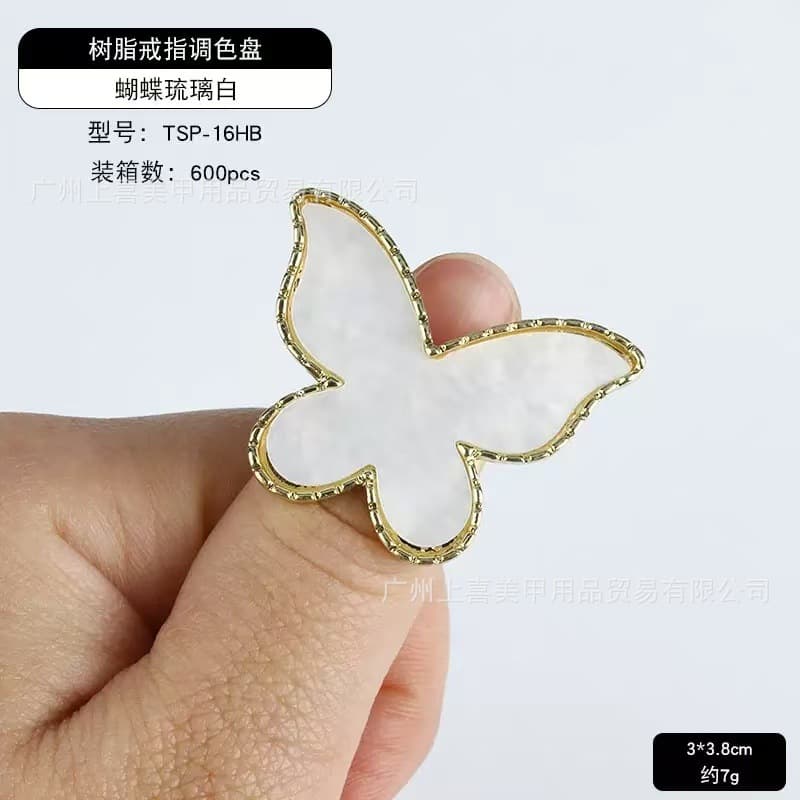 Nail art ring palette, easy-to-clean resin palette, adjustable ring, nail art palette