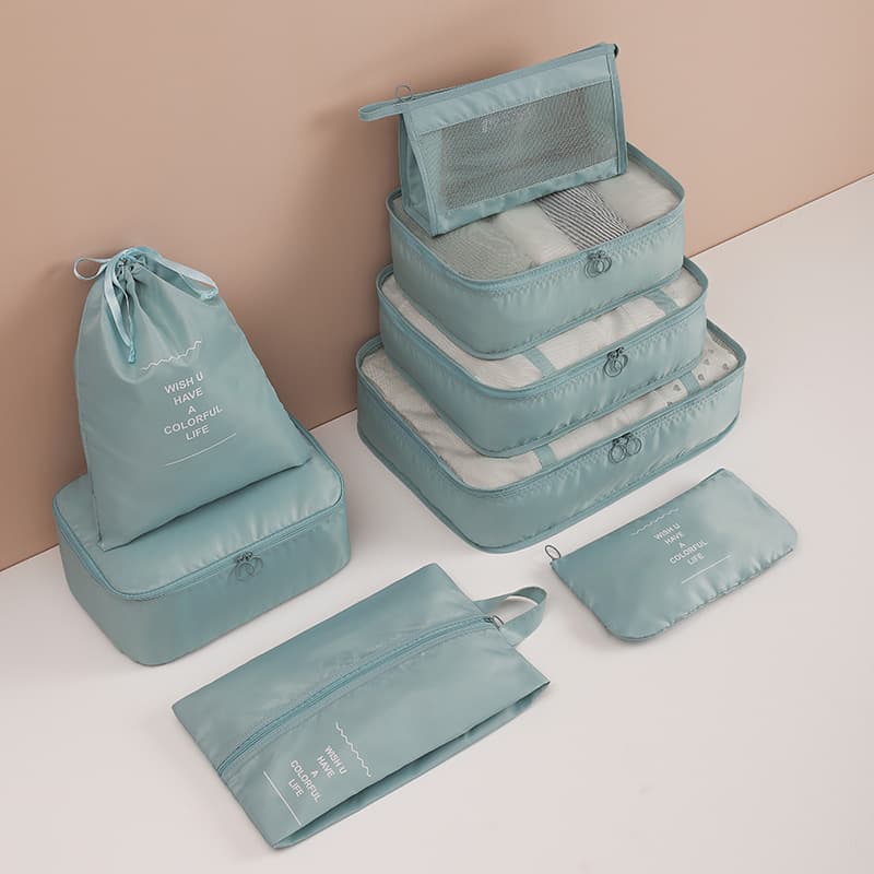 Twill travel bag 7-piece storage bag set, business trip storage bag, large capacity multi-functional luggage waterproof storage bag
