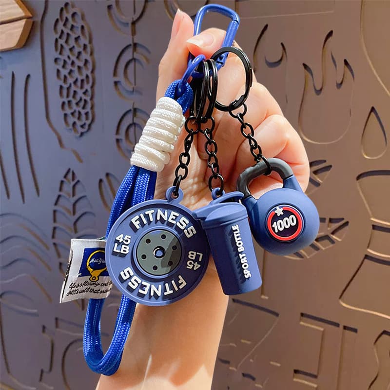 Creative Sports Barbell Keychain, Sports Training Dumbbell, Water Cup, Gym Peripheral Gifts, School Bag Pendant Wholesale