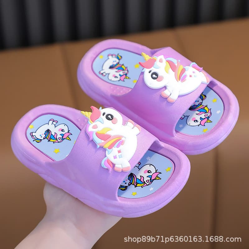 New Children's Slippers for Girls, Non-Slip Indoor Bathroom Soft Sole Cute Princess Cartoon Toddler Kids