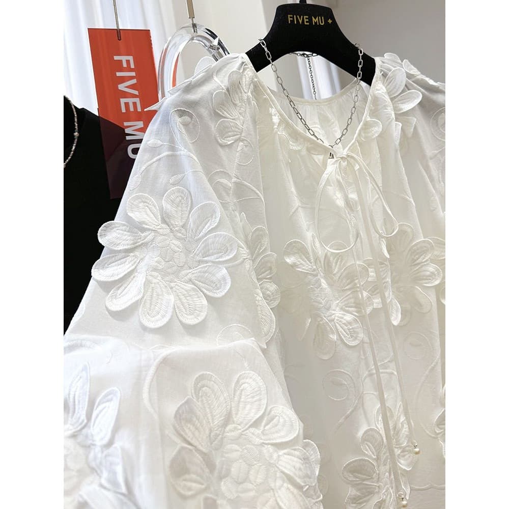 Embroidered Floral Blouse for Women