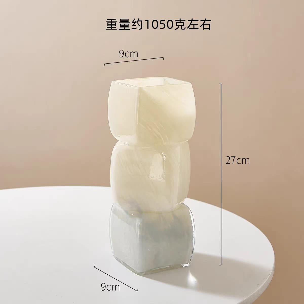 Vintage Glass Vase with a Light Luxury and High-End Artistic Feel, Gradient Design, Niche Hydroponic Flower Arrangement, Living Room and Dining Table Decoration Piece