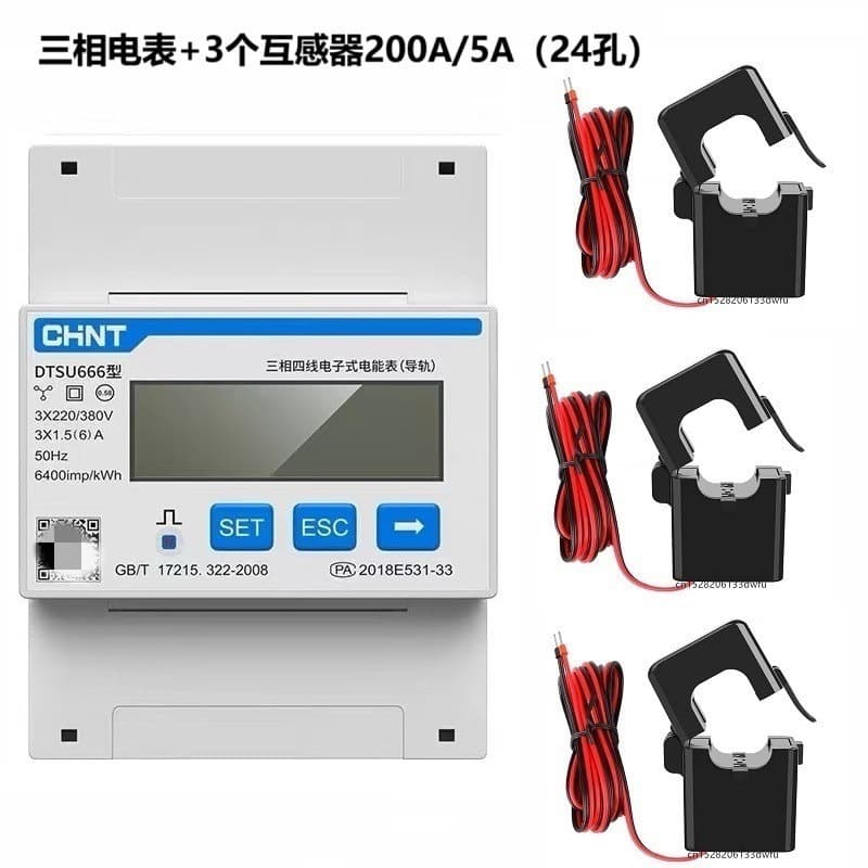 Chint Dtsu666 with Ctk Transformer 100/5A 200/5A 150/5A Rail Type Three-Phase Four-Wire Set